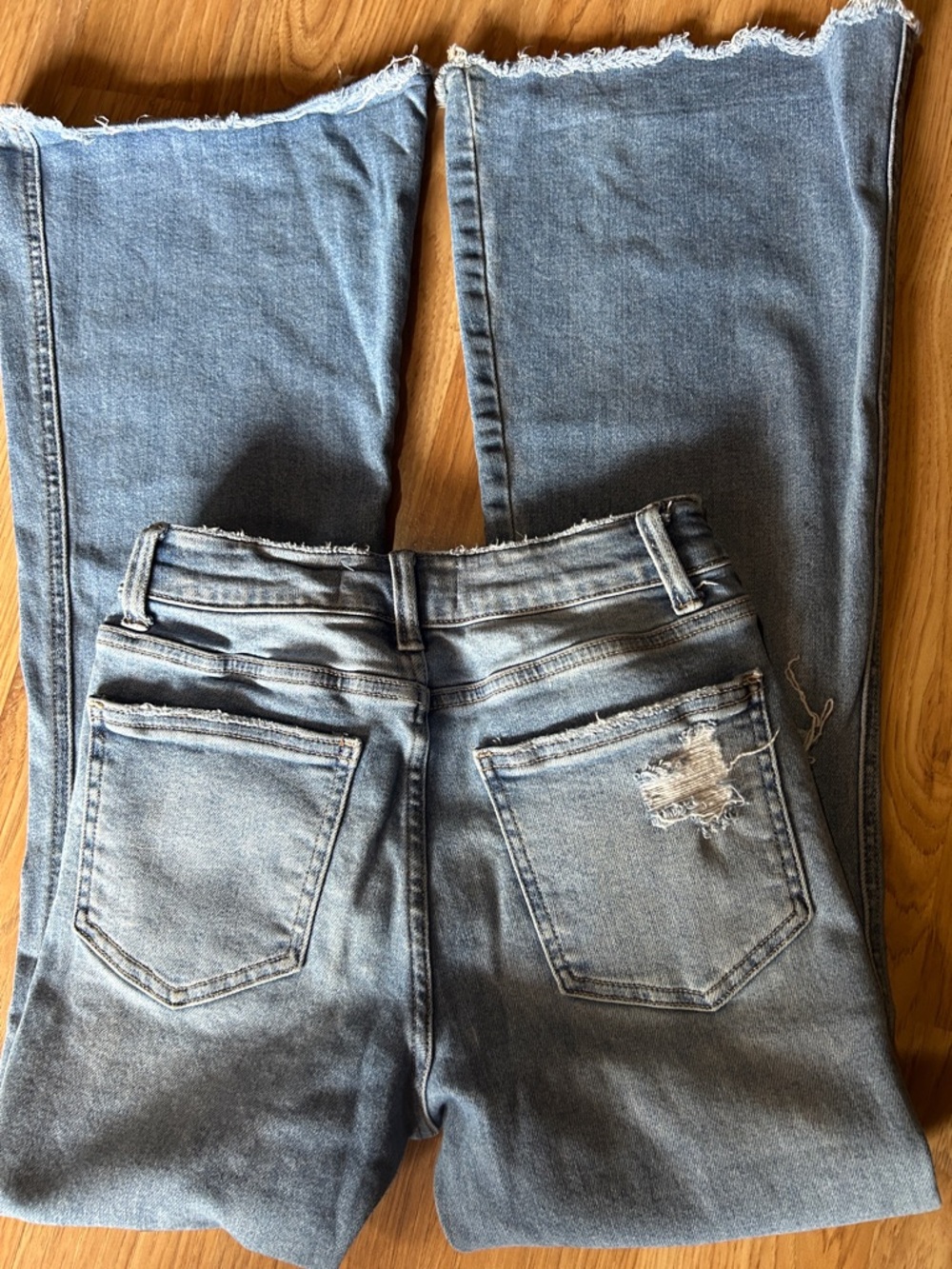 Flying Monkey Light Blue Distressed Flare High Rise Jeans YOUTH Girls 14 - Picture 4 of 6